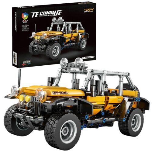 Mặt trước của bộ lắp ráp Xe Địa Hình Wrangler JIQILE 48013, một món đồ chơi mô hình hấp dẫn cho bé trai 6 tuổi, giá rẻ.