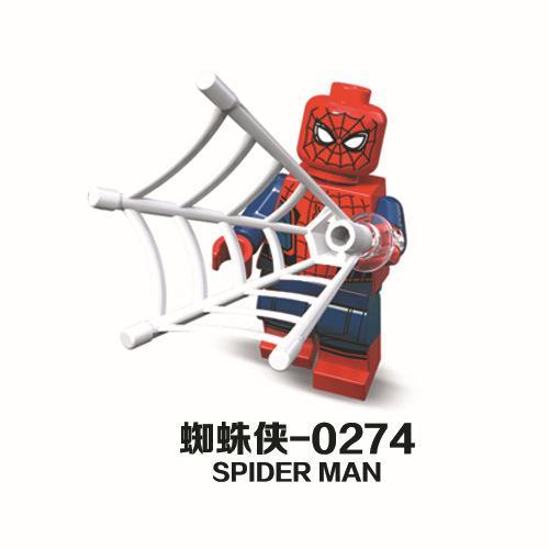 Minifigure Người Nhện JiSi 0274 giá rẻ cho bé trai 6 tuổi. Đồ chơi mô hình Spider-Man với phụ kiện mạng nhện.