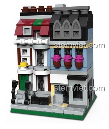 Mặt trước của đồ chơi mô hình 1116 Cửa hàng thú cưng sau khi lắp ráp hoàn chỉnh, một món đồ chơi chất lượng cao.