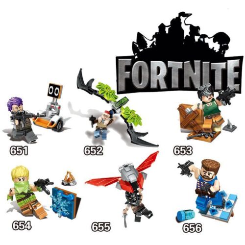 Bộ 6 minifigure nhân vật game Fortnite JiSi 652. Đồ chơi mô hình giá rẻ cho bé trai 6 tuổi yêu thích game.