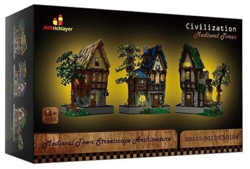Bộ lắp ghép Kiến trúc Thị trấn Trung Cổ JMBricklayer 30122 hộp sản phẩm, phù hợp cho thanh niên 14 tuổi, giá tốt.
