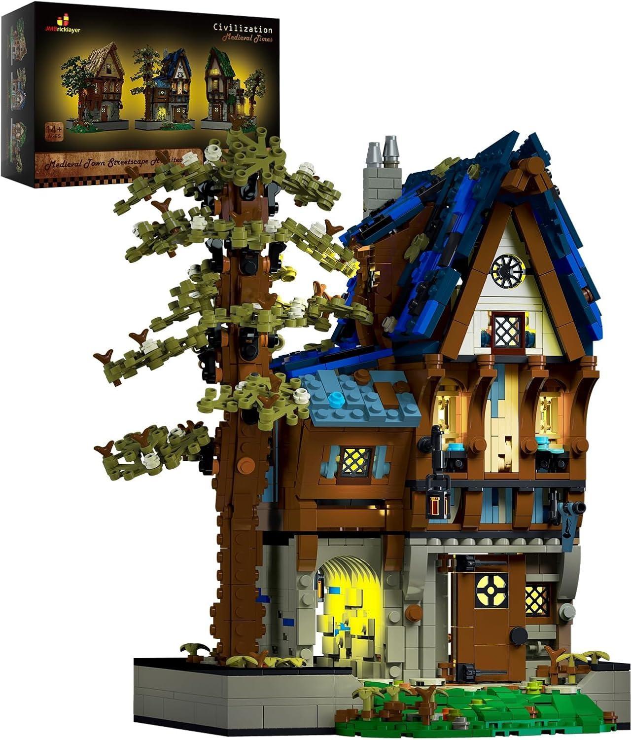 Hộp bộ lắp ghép Ngôi nhà pháp sư thời Trung Cổ JMBricklayer 30123, đồ chơi mô hình cho bé trai và bé gái 6 tuổi, giá tốt.