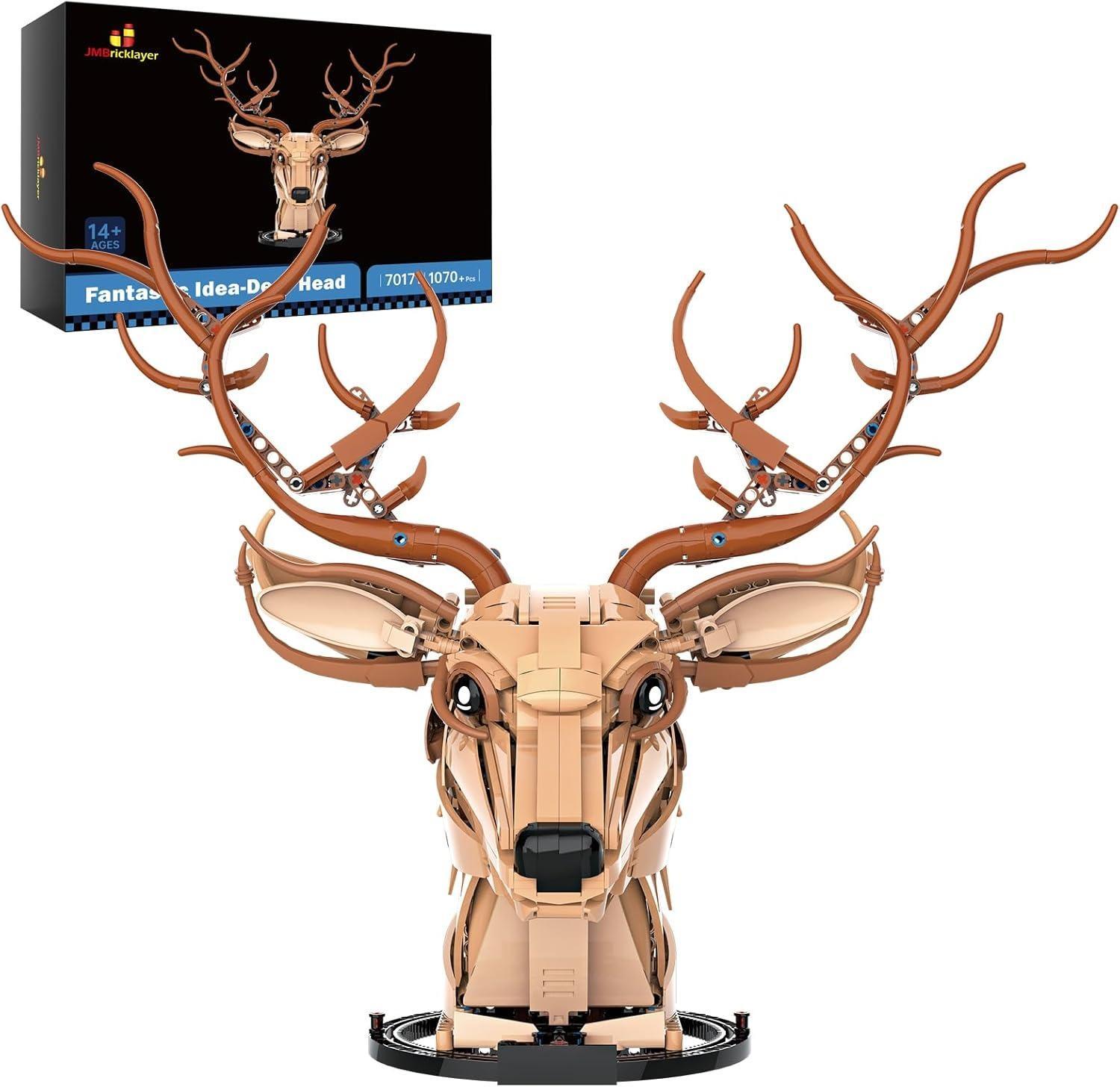 Mô hình Đầu Hươu 70171 của JMBricklayer, một bộ lắp ráp nghệ thuật với 1070 chi tiết, phù hợp cho thanh niên 14+ tuổi.