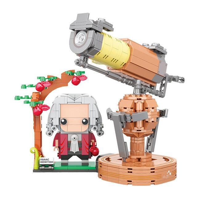 Bộ lắp ghép Kính thiên văn phản xạ Newton JP 66007 và figure Isaac Newton, đồ chơi giáo dục khoa học cho bé trai 6 tuổi giá rẻ.