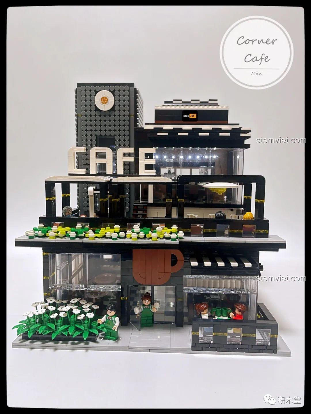 So sánh Quán Cà Phê Góc Phố Juhang Technology 86007 với một mô hình khác, thể hiện sự tương thích và khả năng kết hợp trong bộ sưu tập.