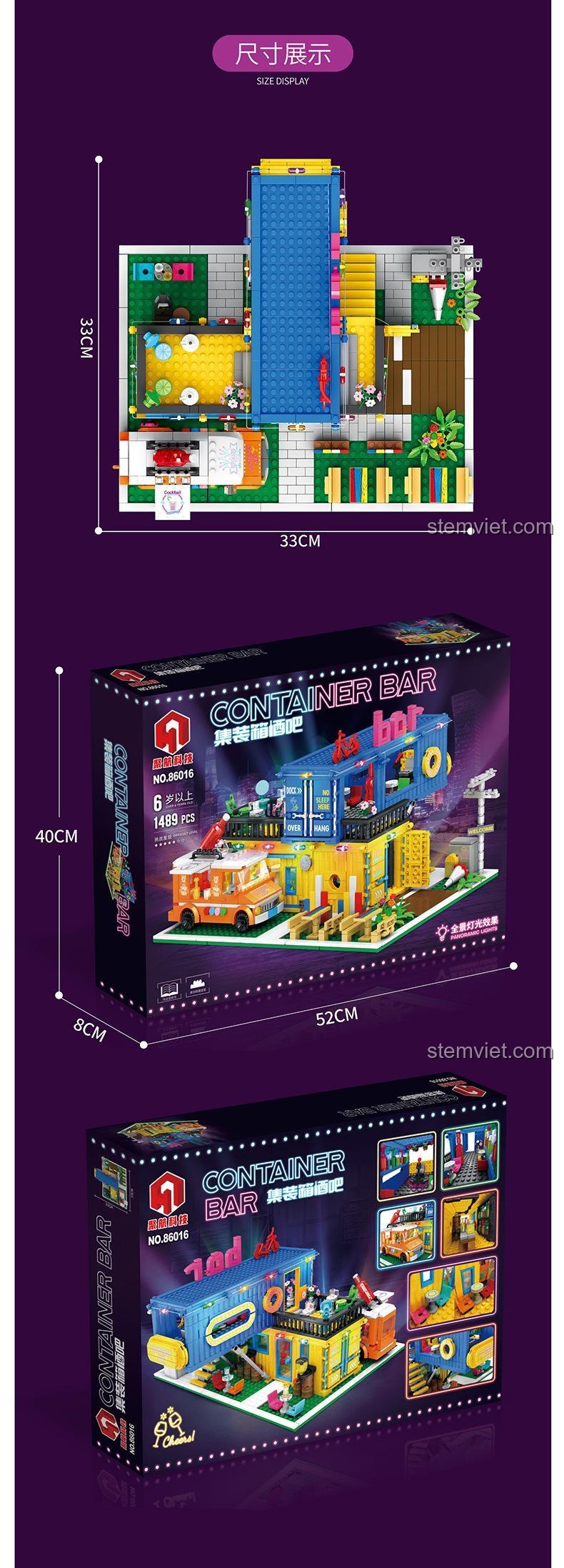 Juhang Technology 86016 Quán Bar Container với thiết kế module độc đáo, có thể mở ra khám phá nội thất, phù hợp bé trai 6 tuổi, chất lượng đảm bảo.