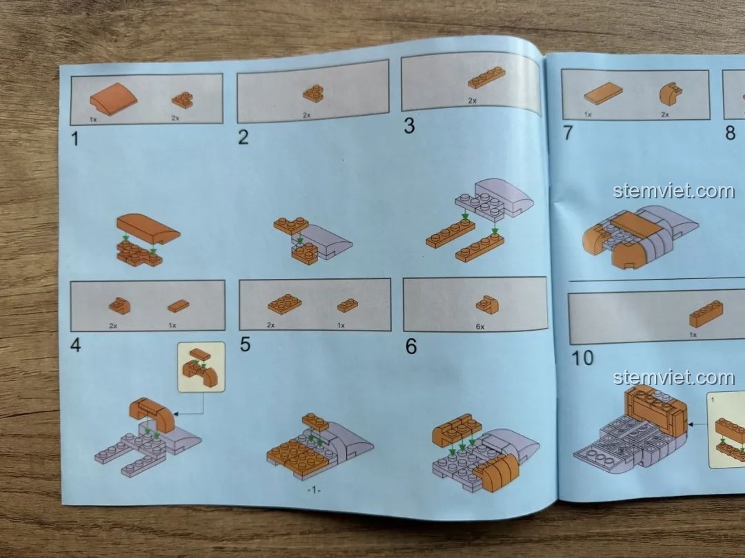 Trang hướng dẫn lắp ráp chi tiết của bộ Kaido KD99002-3 Thú Cưng Để Bàn: Đười Ươi Thông Minh, minh họa từng bước.