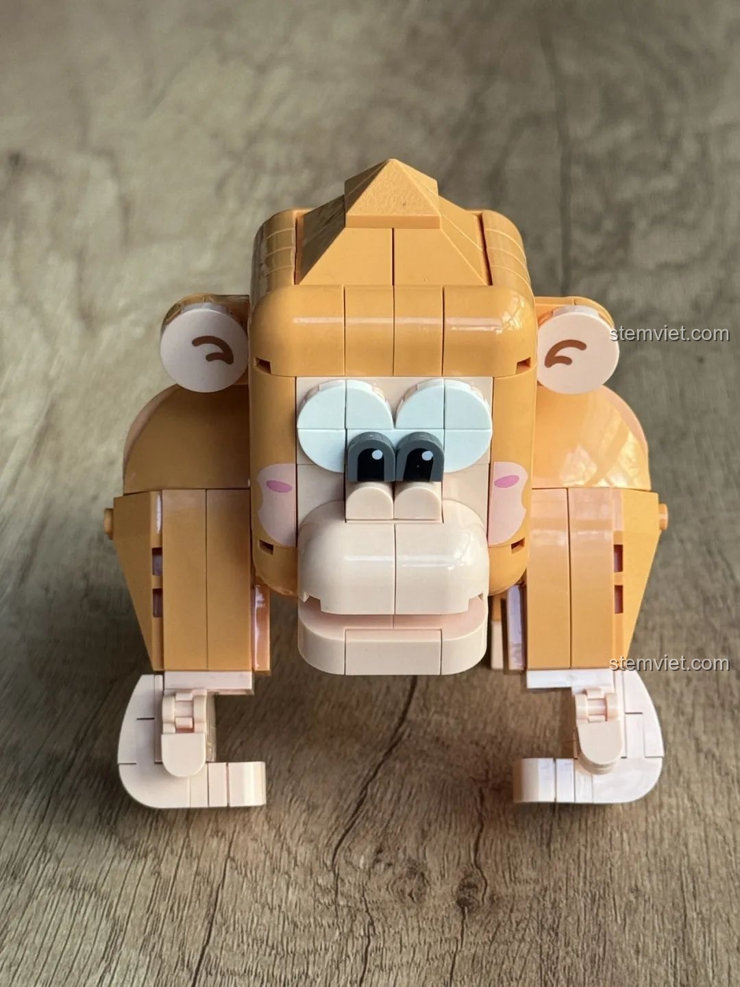 Mô hình Kaido KD99002-3 Thú Cưng Để Bàn: Đười Ươi Thông Minh đã hoàn thành, nhìn trực diện, với đôi mắt to tròn.