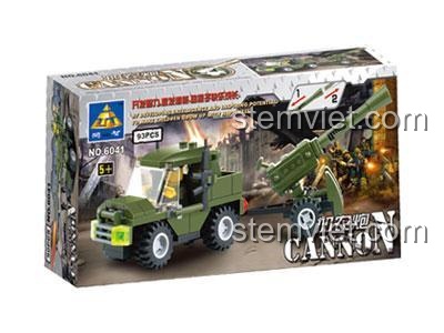 Hộp đồ chơi mô hình KAZI 6041 Pháo Kéo Quân sự, 93 mảnh ghép.