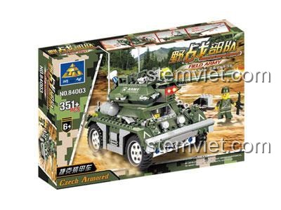 Mô hình đồ chơi lắp ráp Xe Bọc Thép Czech KAZI 84003 cho bé trai 6 tuổi, giá rẻ. Chi tiết sắc nét, hầm hố.