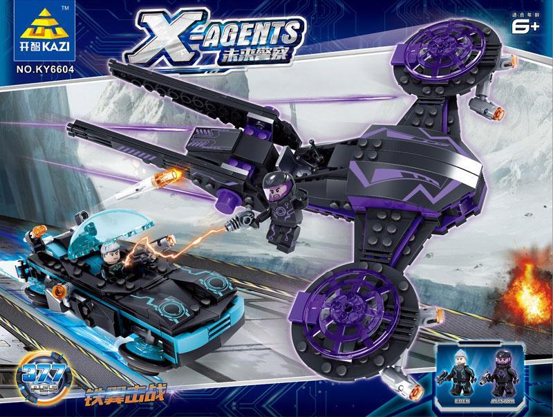 Bộ lắp ráp Xe bay cảnh sát tương lai KAZI KY6604, đồ chơi xếp hình cho bé trai 6 tuổi, giá rẻ.