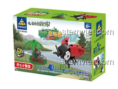 Hộp sản phẩm của đồ chơi xếp hình Bọ Rùa KAZI KY80021-1 64 mảnh.