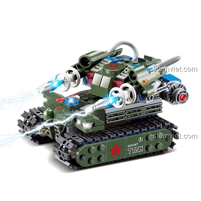 Poster quảng cáo bộ xếp hình KAZI KY81002 Xe Tăng Tesla và KY81001, thông số chi tiết sản phẩm, giá tốt.