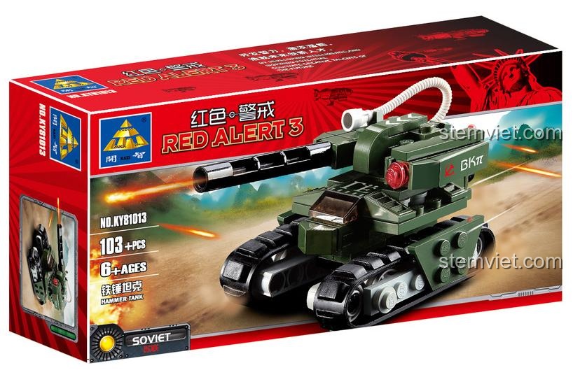 Mô hình đồ chơi lắp ráp xe tăng Hammer KAZI KY81013 từ game Red Alert 3, giá rẻ, phù hợp cho bé trai 6 tuổi.