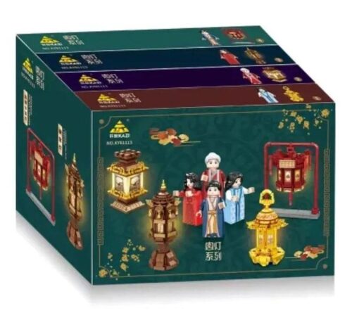 Hộp sản phẩm bộ lắp ráp Đèn Lồng Cung Đình Trung Hoa KAZI KY81113 cho bé 6 tuổi, món quà văn hóa ý nghĩa.