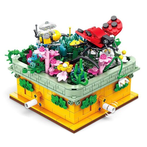 bộ lắp ghép Vườn hoa côn trùng KAZI KY81114 với cơ chế chuyển động cơ học độc đáo, quà tặng cho bé gái 8 tuổi.