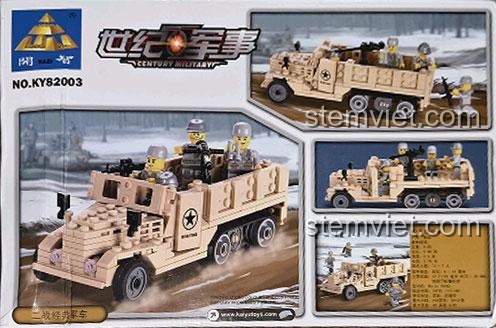 Hộp đồ chơi mô hình Xe quân sự M2 Half Track KAZI 82003, 205+ chi tiết, cho bé từ 6 tuổi.