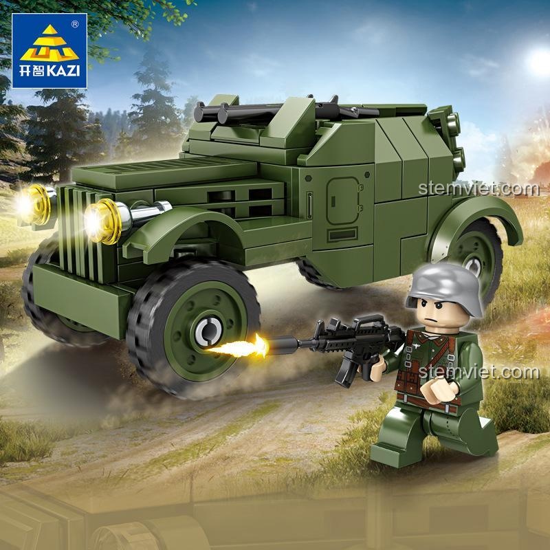 Mô hình xe Ailer Radio Command Vehicle từ bộ đồ chơi lắp ráp KAZI KY82057, chi tiết cao, phù hợp bé trai yêu thích quân sự.