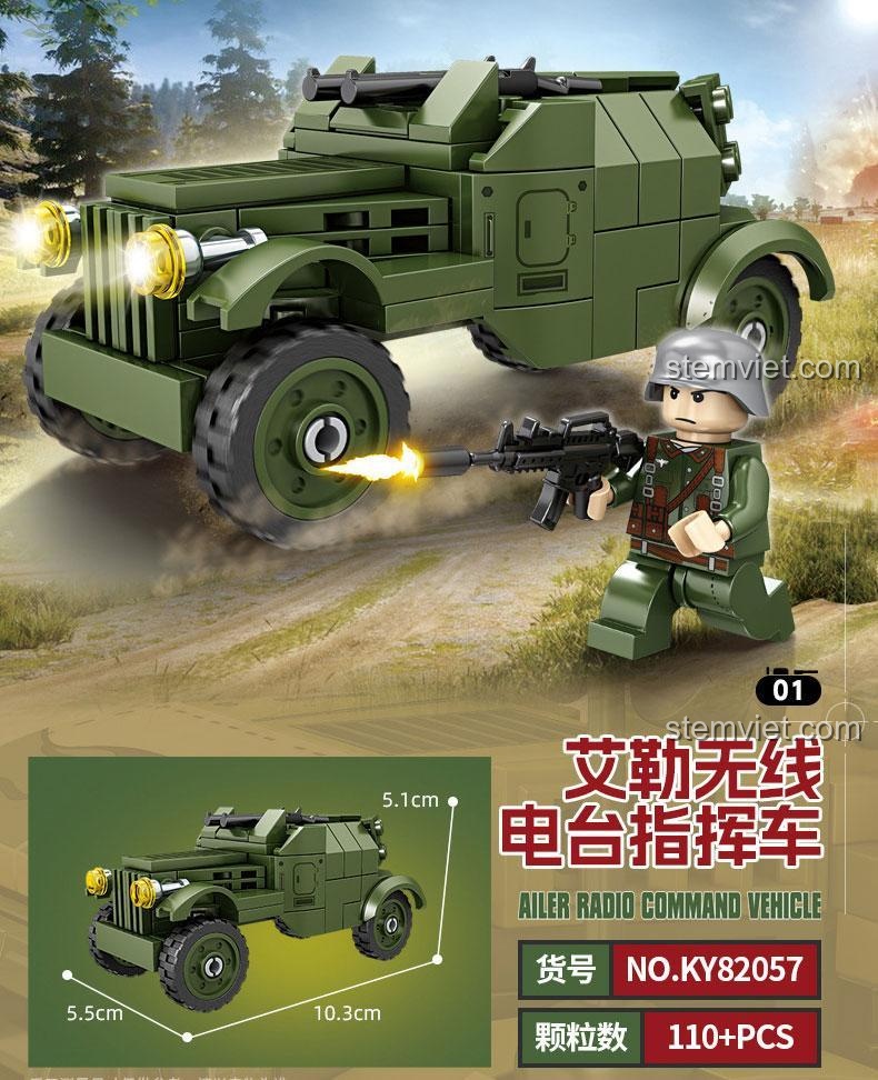 Góc nhìn khác của bộ lắp ghép KAZI KY82057 Xe Bán Xích Kéo SDKFZ 7, đồ chơi quân sự chất lượng cao, mang lại trải nghiệm lắp ráp thú vị.