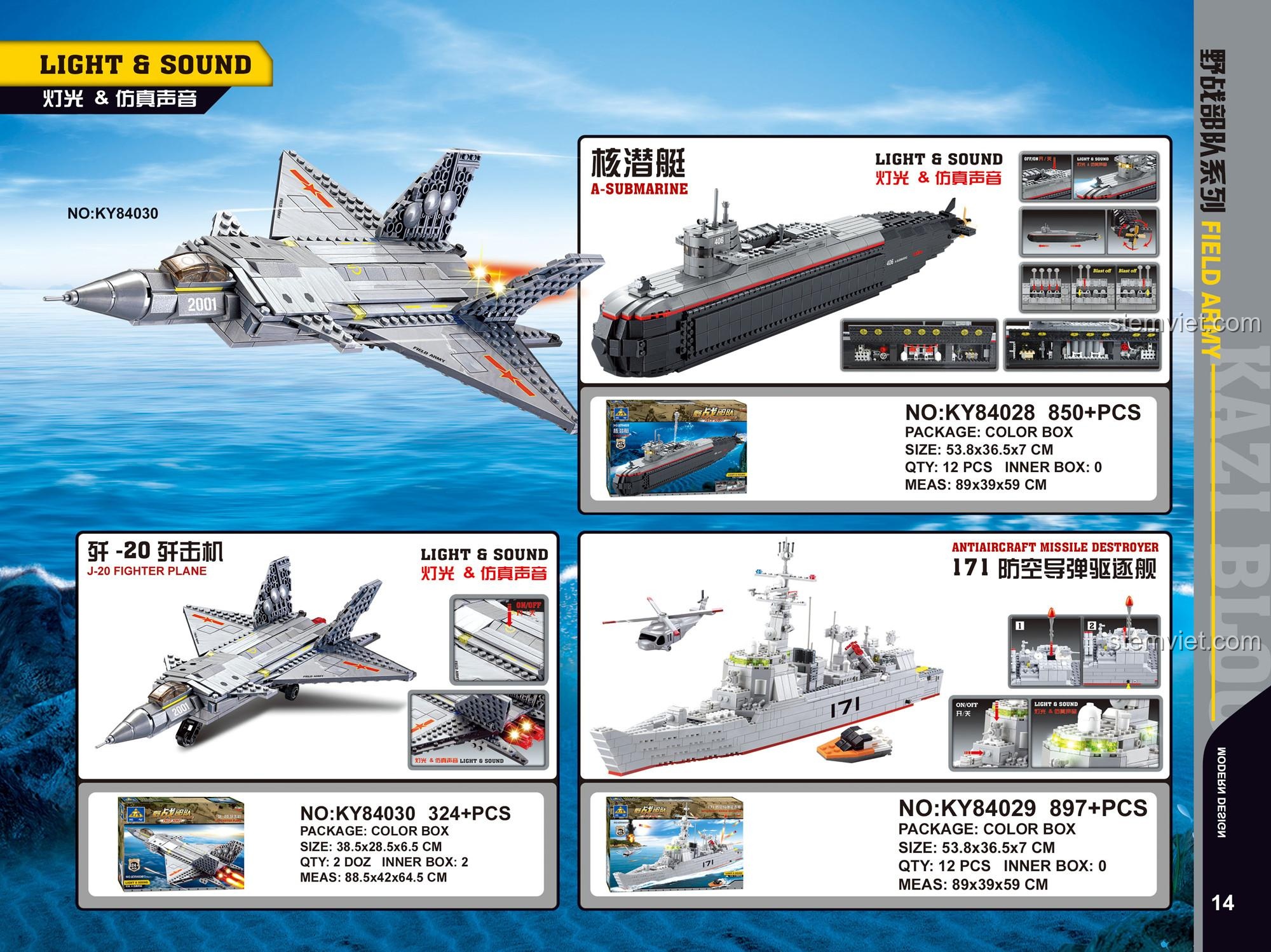 Hộp sản phẩm bộ lắp ghép KAZI KY84030 máy bay chiến đấu J-20, 324 chi tiết, có đèn và âm thanh, lựa chọn thay thế tiết kiệm cho LEGO®.