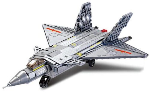 Mô hình đồ chơi lắp ráp KAZI KY84030 máy bay tiêm kích J-20 Uy Long với 324 mảnh ghép, có đèn và âm thanh, quà tặng giá rẻ cho bé trai 6 tuổi.