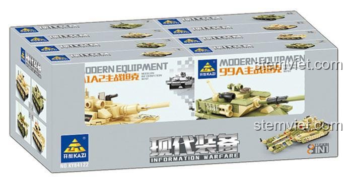 Hộp đồ chơi mô hình xe tăng 8 trong 1 KAZI KY84122, món quà hấp dẫn cho bé trai.