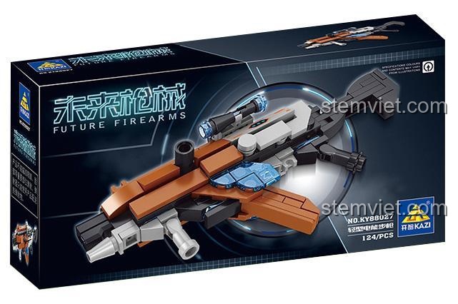 Hộp bộ lắp ghép Súng Điện Năng Hạng Nhẹ KAZI KY88027, đồ chơi mô hình súng tương lai giá rẻ cho bé trai