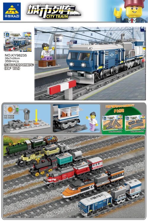 Hộp đồ chơi lắp ráp KAZI KY98235 Đầu máy xe lửa Diesel Đông Phong DF11Z. Bộ xếp hình tàu hỏa cho bé trai 6 tuổi, giá rẻ.