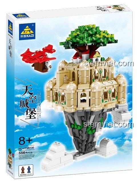 Mô hình lắp ráp KAZI KY98730 Lâu Đài Trên Không Laputa, tái hiện sinh động thành phố bay từ phim Ghibli, phù hợp cho bé 8 tuổi.