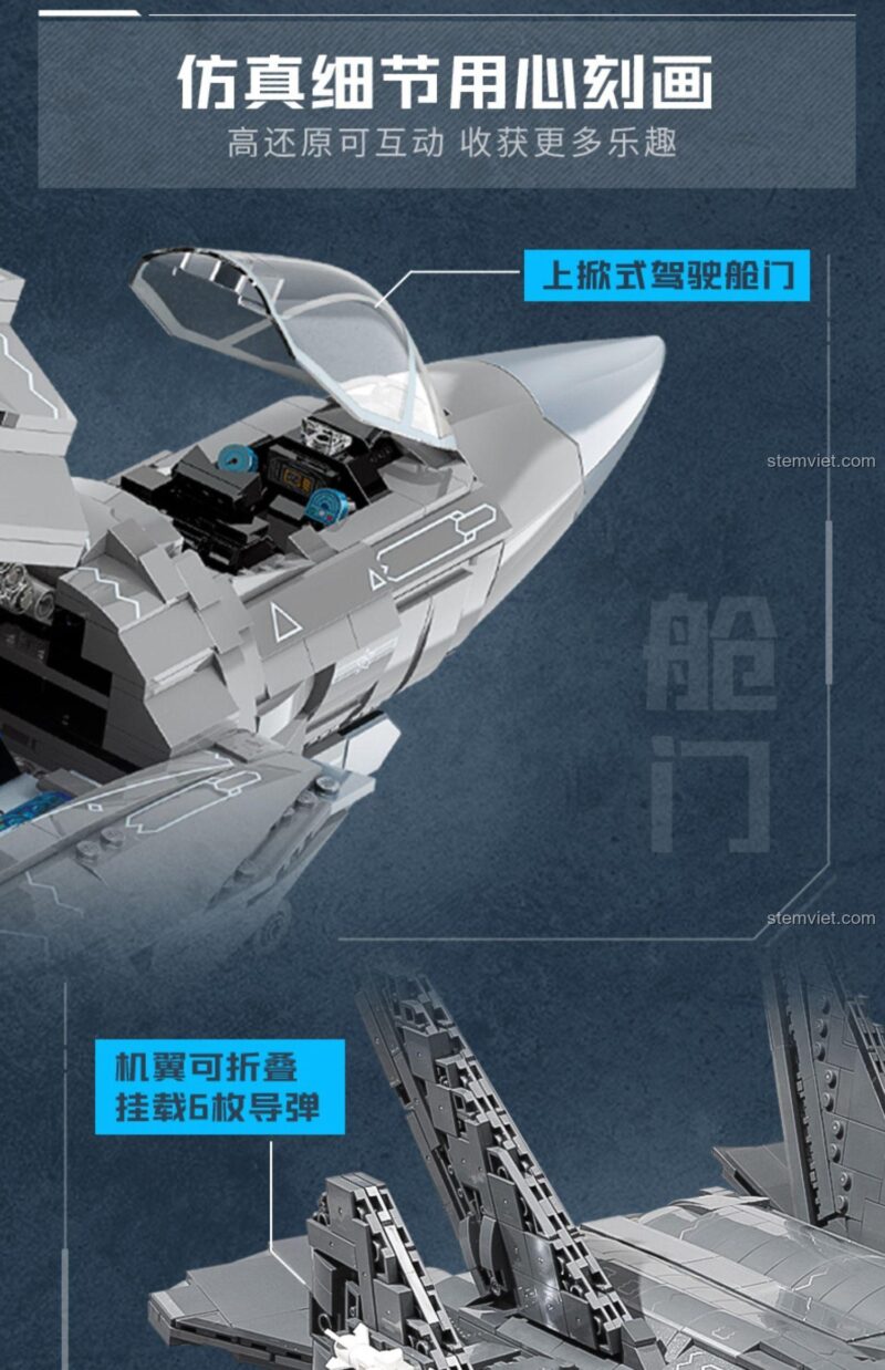 Ảnh review người dùng chụp cận cảnh mô hình máy bay J-35 Keeppley, đồ chơi mô hình cho bé trai 12 tuổi