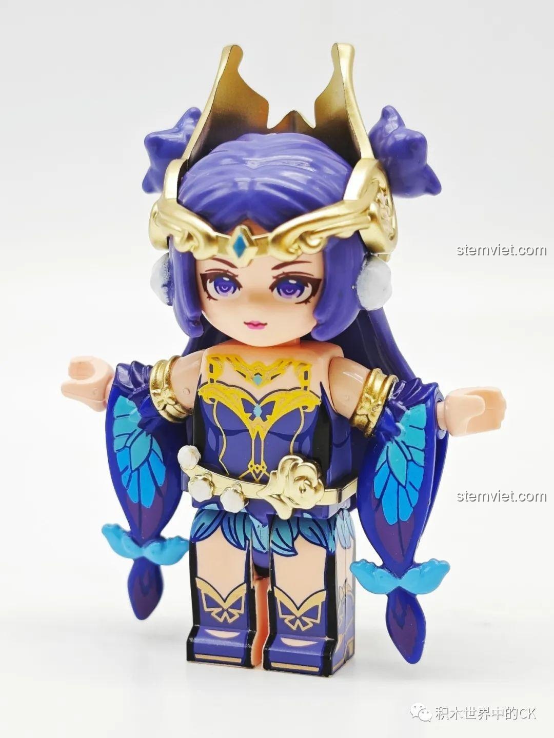 Minifigure Điêu Thuyền tinh xảo trong bộ lắp ráp Nhân vật Vương Giả Vinh Diệu K21103, chi tiết trang phục và biểu cảm sống động.