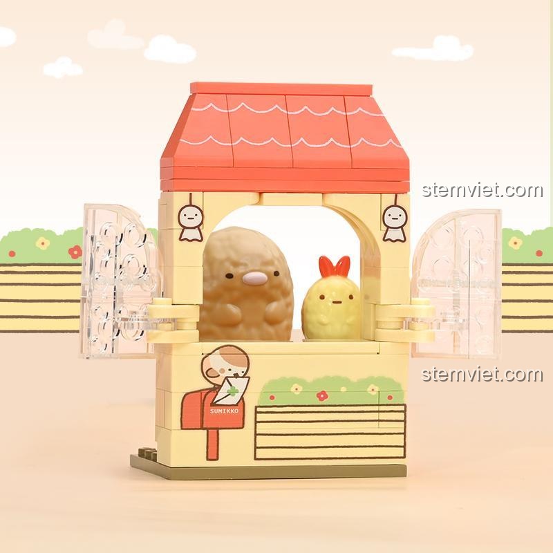 bộ lắp ghép Ban Công Sumikko Gurashi, nhân vật heo chiên xù và tôm chiên xù, cho con gái 6 tuổi, tiết kiệm