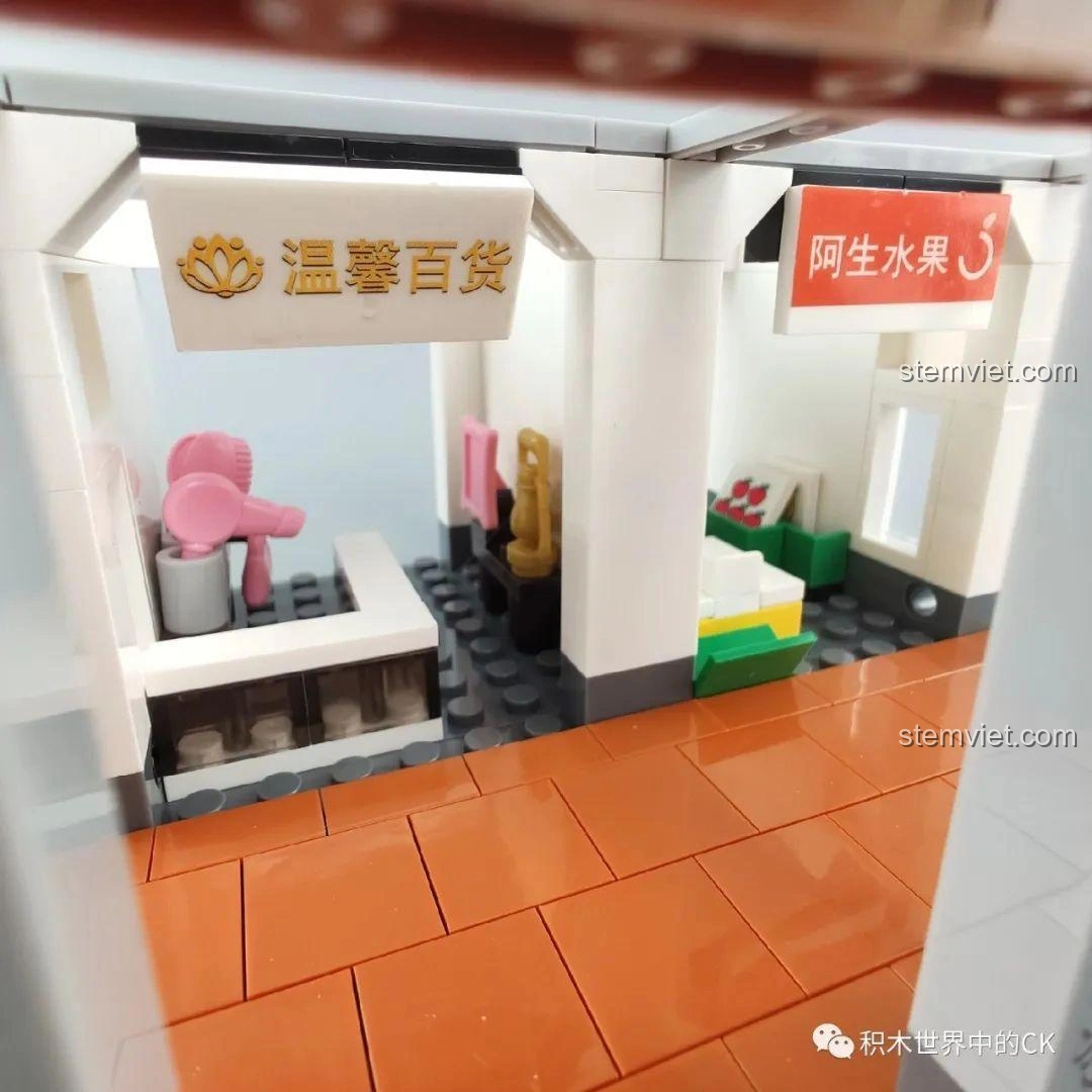 Dấu kiểm tra chất lượng trên túi mảnh ghép của bộ lắp ghép WOMA C0337 Phố Cổ Kiến Trúc Qilou.