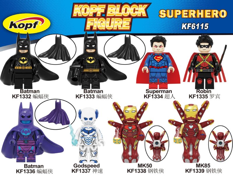 Bộ 8 Minifigure Siêu Anh Hùng Kopf KF6115, đồ chơi lắp ráp siêu anh hùng cho bé trai 6 tuổi, chất lượng cao cấp, giá tốt