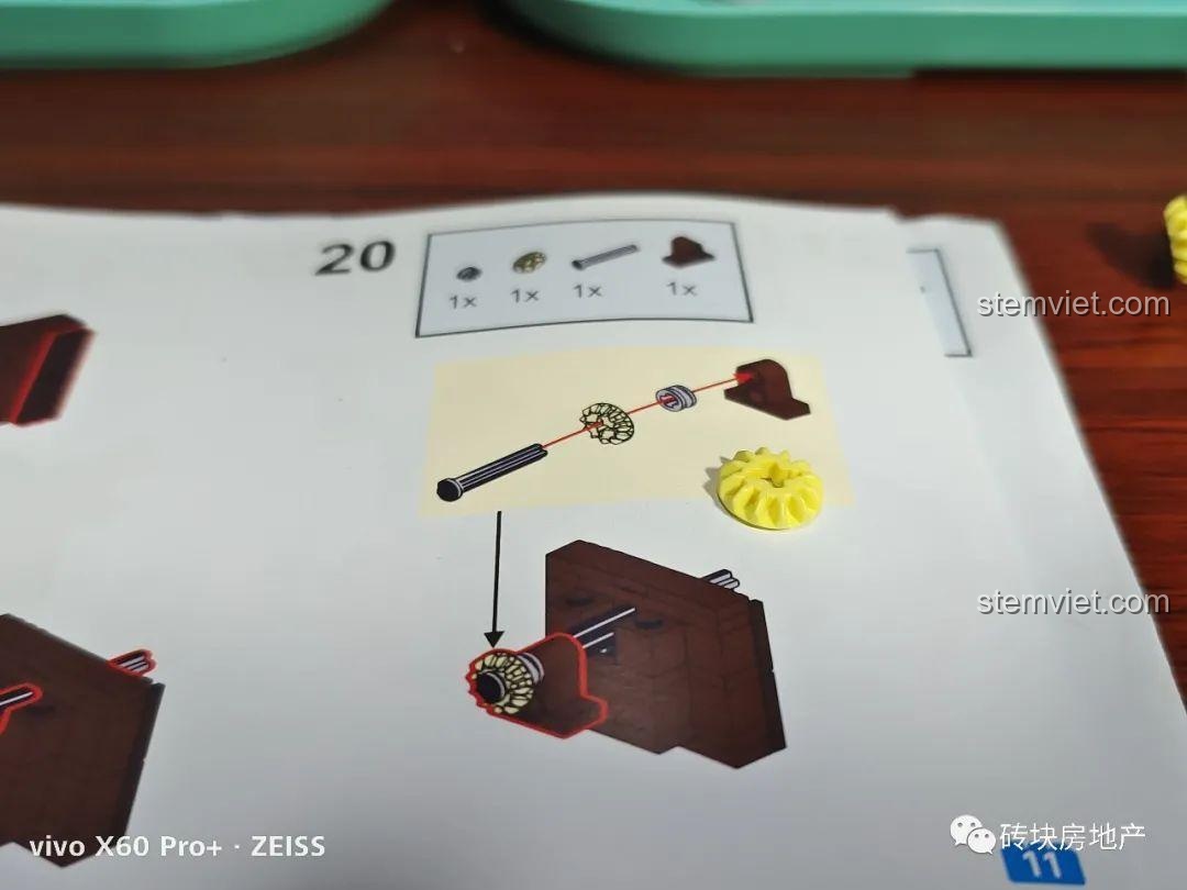 Hướng dẫn lắp ráp bộ phận bánh răng cho cơ cấu chuyển động của máy hát đĩa than Hengtai 92051.