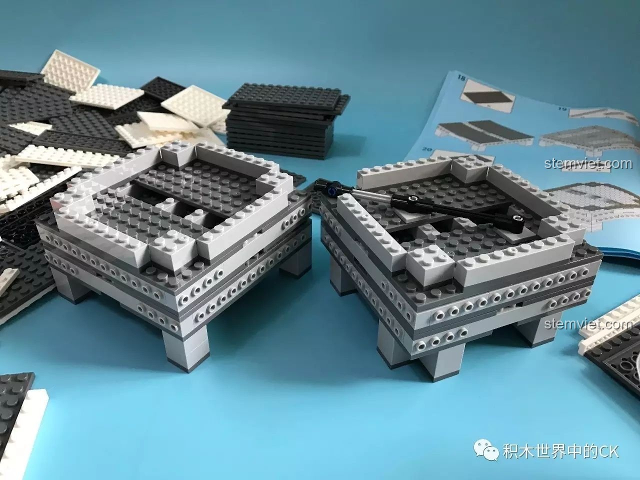 Quá trình lắp ráp phần khung bên trong của bộ xếp hình Droid Astromech BB-8 cho bé 16+.