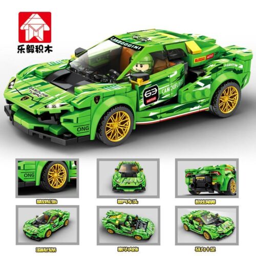 Bộ lắp ráp Siêu Xe Đua Huracan GT3 Le Yi 31017 màu xanh lá nổi bật, đồ chơi mô hình xe đua Lamborghini Huracan GT3 cho bé trai 6 tuổi, giá tốt.