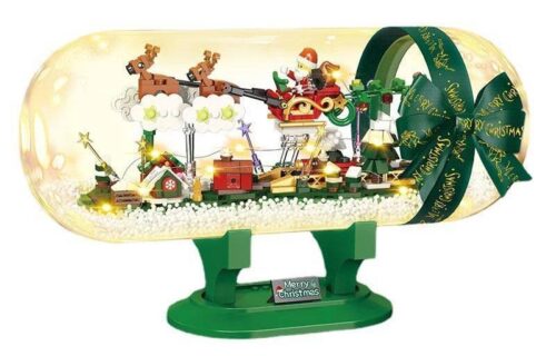 Bộ lắp ghép LEIER 70011 Huyền Thoại Giáng Sinh trong chai có đèn LED cho bé 8 tuổi.