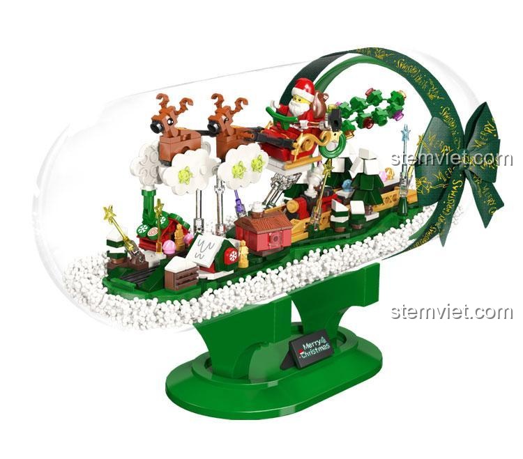 Hộp đồ chơi xếp hình LEIER 70011 Ông già Noel và cỗ xe tuần lộc, giá tốt.