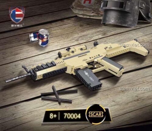 Hộp bộ lắp ráp Súng trường tấn công SCAR Leier Entertainment 70004, đồ chơi lắp ráp Súng SCAR cho bé trai, chất lượng cao