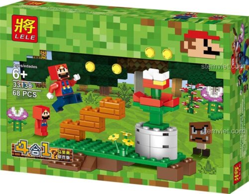 Mô hình hoàn chỉnh của bộ lắp ghép LELE 33138-1 chủ đề Super Mario, một bộ đồ chơi xếp hình LELE giá rẻ cho bé trai 6 tuổi.