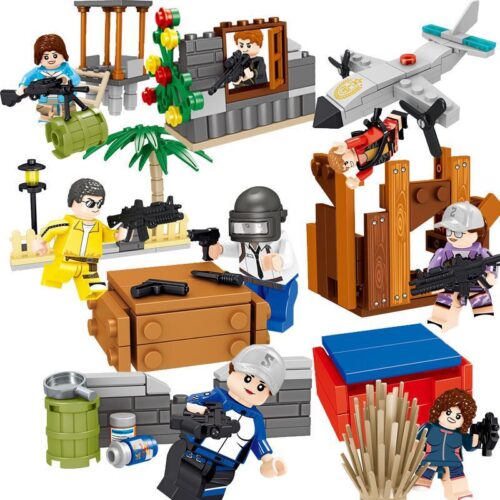 Bộ đồ chơi Minifigure PUBG LELE 36057, bộ 8 nhân vật Chiến Trường Tốc Độ, đồ chơi lắp ráp cho bé trai 6 tuổi, giá tốt