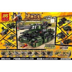 Hộp đồ chơi lắp ráp LELE 36068 Xe Tăng Chiến Đấu Hợp Thể PUBG 8 trong 1, món quà giá rẻ cho bé trai 6 tuổi yêu thích quân sự.