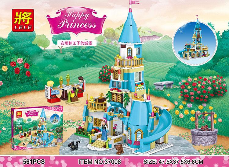 Hộp sản phẩm bộ lắp ghép Lâu đài của Anna và Hoàng tử Lele 37008, đồ chơi cho bé gái 6 tuổi giá rẻ.