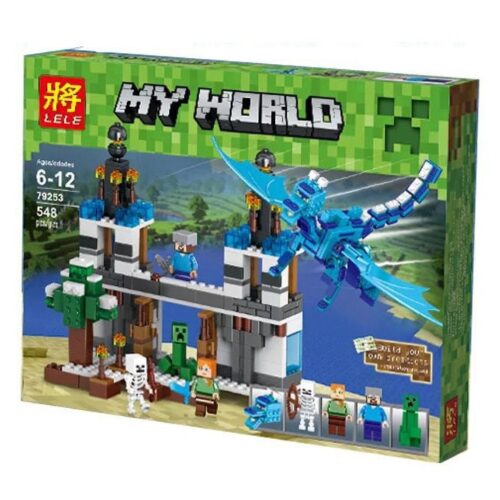 Hộp bộ lắp ráp LELE 79253 Minecraft Pháo đài băng và Rồng Xanh, 548 mảnh, đồ chơi cho bé trai 6 tuổi giá rẻ.