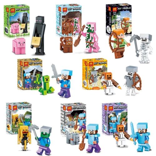bộ lắp ghép Bộ 8 nhân vật Minecraft LELE 79254, đồ chơi xếp hình giá rẻ cho bé trai 6 tuổi.