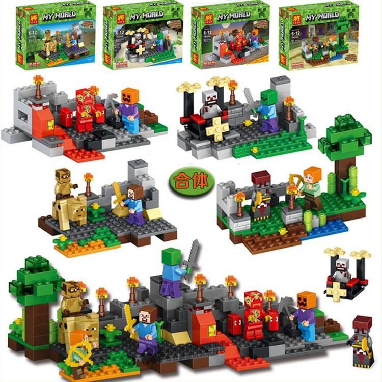 Tổng hợp các mô hình trong bộ lắp ghép Thế giới khối vuông Minecraft LELE 79255. Đồ chơi cho bé trai 6 tuổi, giá rẻ.