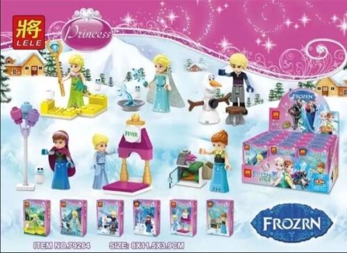 Bộ lắp ghép Nhân vật Frozen LELE 79264, đồ chơi xếp hình giá rẻ cho bé gái 6 tuổi, gồm 6 minifigure công chúa Elsa, Anna, Kristoff và người tuyết Olaf.