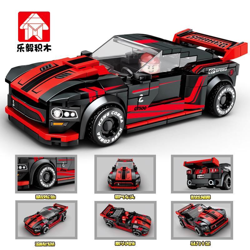Bộ lắp ráp Xe Đua Cobra Leyi Bricks 31015 màu đen đỏ, thiết kế thể thao, có minifigure, phù hợp bé trai 6 tuổi, giá tốt
