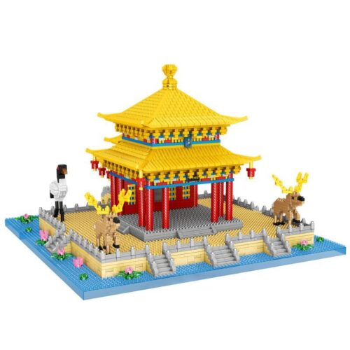 Hộp bộ lắp ghép Lezi LZ8207 Nghênh Huân Đình 3513 mảnh ghép kiến trúc cổ điển cho bé trai bé gái 6 tuổi giá tiết kiệm